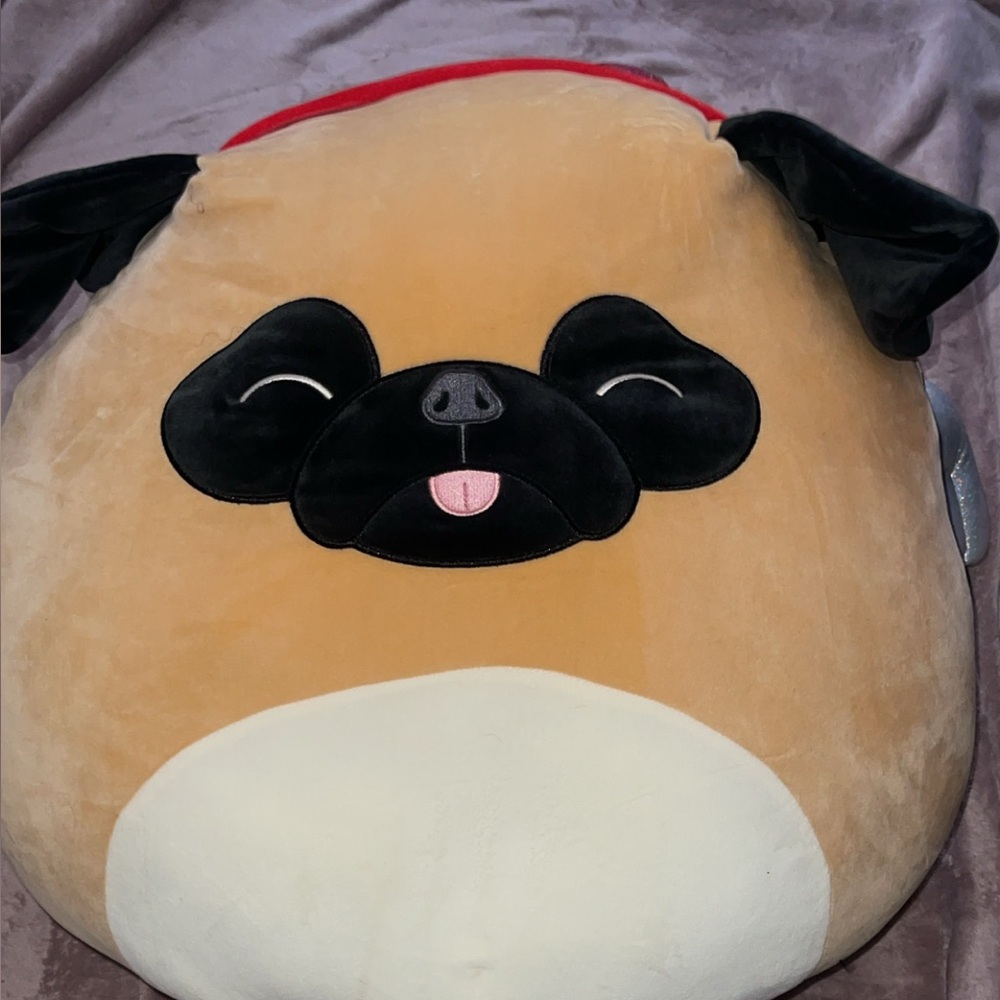 Squishmallows Yellow and Black Pug Plush